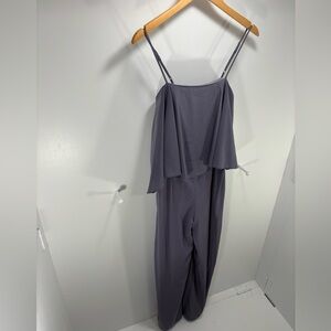 NWT Anthropologie Paper Crown Lilac Polyester Lined Strap Jumpsuit Size 6